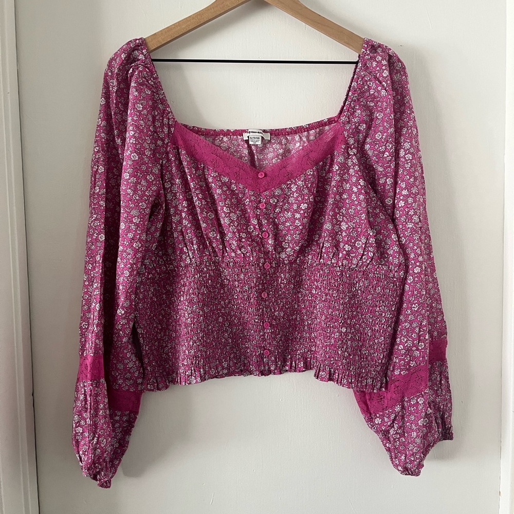 American Eagle Pink Floral Top